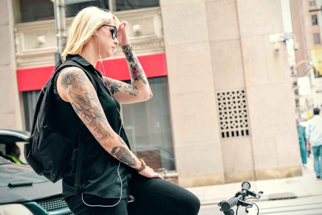 tattoos bike cycle girl