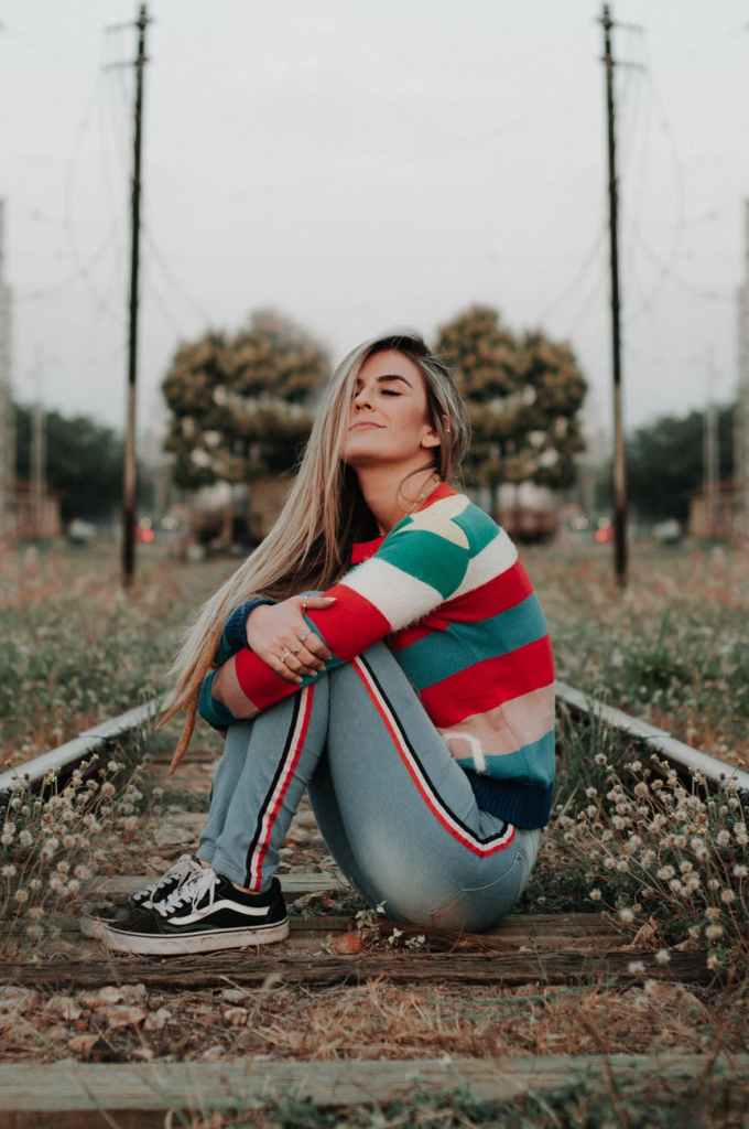 women s white and red striped shirt